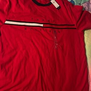 Tommy Hilfiger Red and Black Women's Top